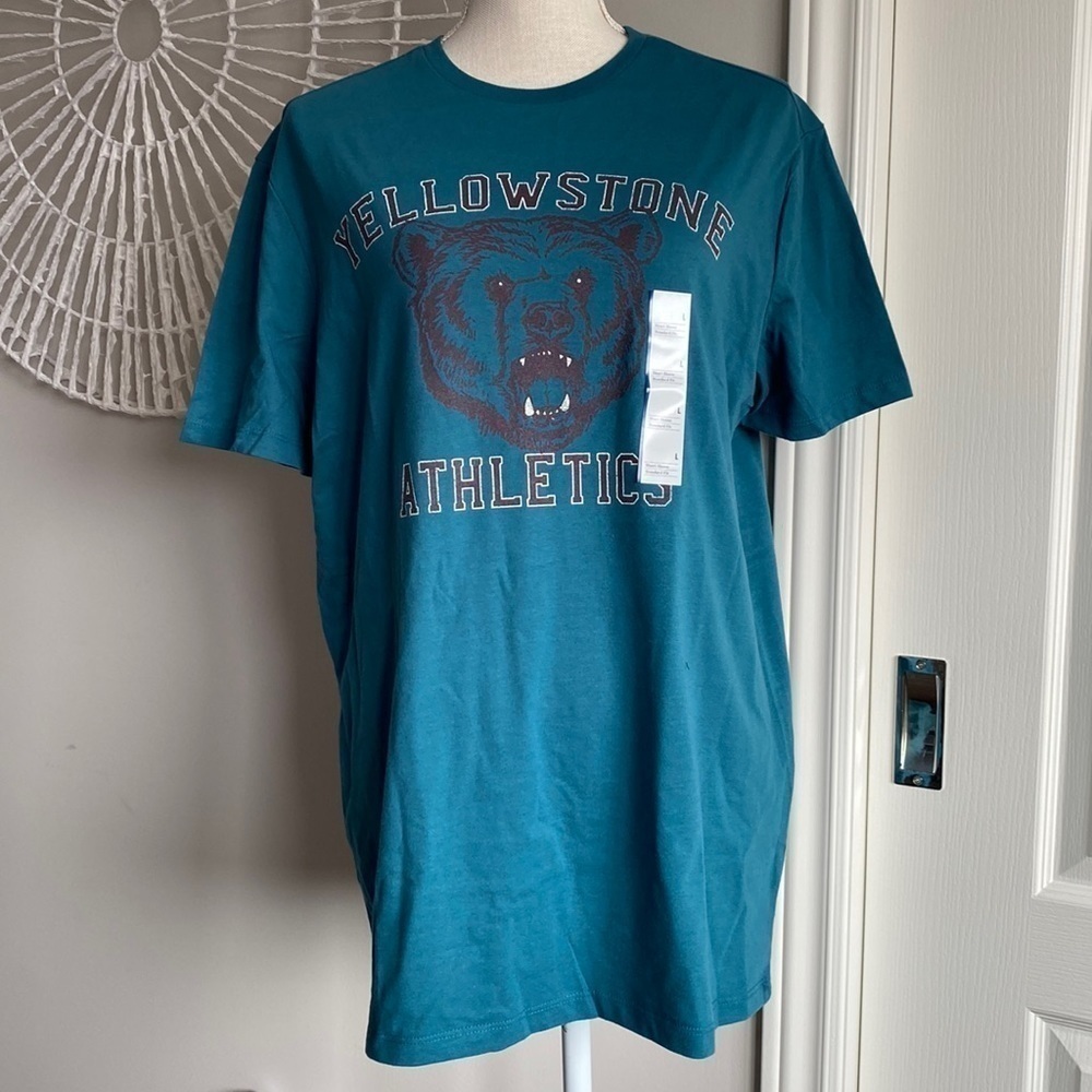 Goodfellow & Co - Botanical Blue T-Shirt with Yellowstone Athletics Print